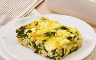 Wholesome Spinach & White Bean Egg Bake with Feta