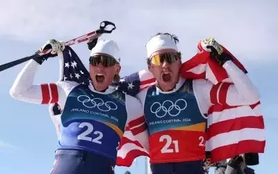 Ogden and Schumacher Secure Historic Silver for U.S. in Olympic Cross-Country Team Sprint