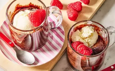 Rapid Raspberry Chocolate Mug Cakes