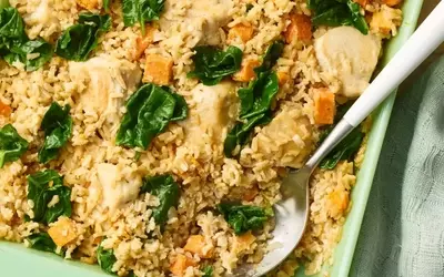 High-Protein Chicken Brown Rice Casserole