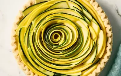 Elegant Zucchini and Summer Squash Ribbon Quiche