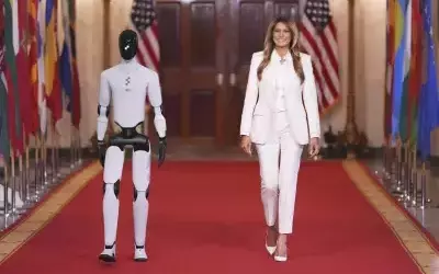 Humanoid Robot Shares Spotlight with Former First Lady at White House Tech Summit
