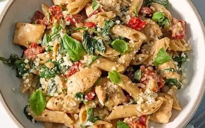 Delectable Chicken & Spinach Penne Skillet: A High-Protein Meal for Busy Weeknights