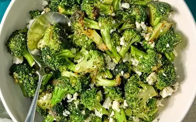 Delectable Lemon Feta Melting Broccoli