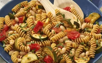 Nourishing Roasted Vegetable and Bean Pasta Salad