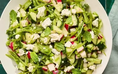 Crisp Cucumber, Radish & Snap Pea Salad