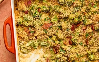 Luxurious Broccoli Bake with Sun-Dried Tomato and Bacon
