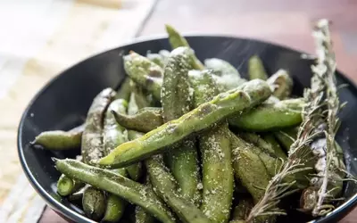 Effortless Broiled Fava Beans with Herb-Infused Salt