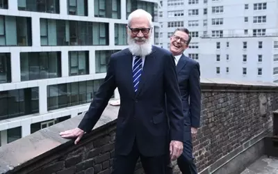 Late Show Hosts Stephen Colbert and David Letterman Bid Farewell with Theatrical Antics