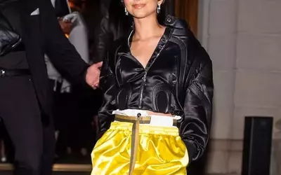 Zendaya Reimagines Evening Wear with Silk Boxer Shorts at Louis Vuitton Event
