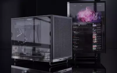 Gigabyte Introduces PC Case with Built-in 16-inch LCD Display at Computex