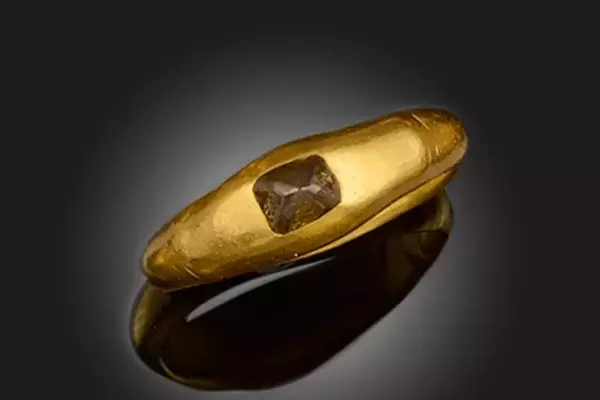 Ancient Gold Ring with Diamond Represents Early Form of Love Jewelry