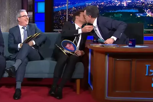 Late-Night Hosts' On-Screen Kisses and Confessions