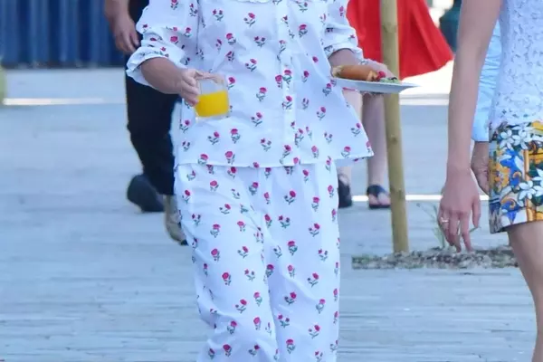Emma Watson's Effortlessly Chic Pajama Ensemble in Venice